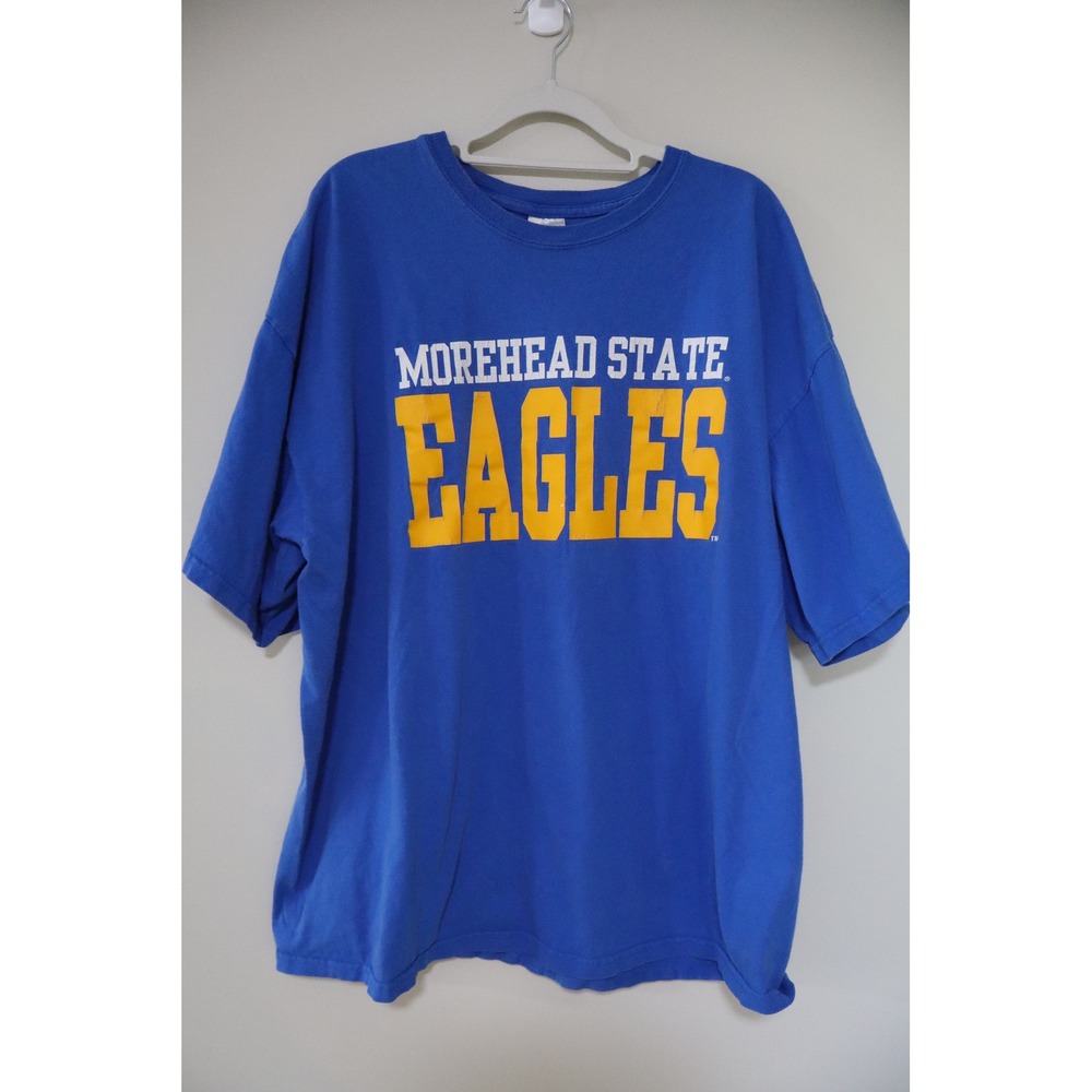Collegiate Gorpcore Gildan Morehead State Eagles T-Shirt 2XL Blue Graphic Tee